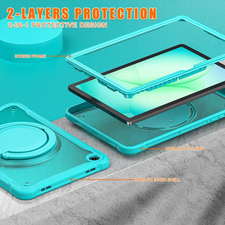 For Samsung Galaxy Tab A11+ Powerful Sailor Ring Holder Heavy Duty Hybrid Tablet Case with Strap