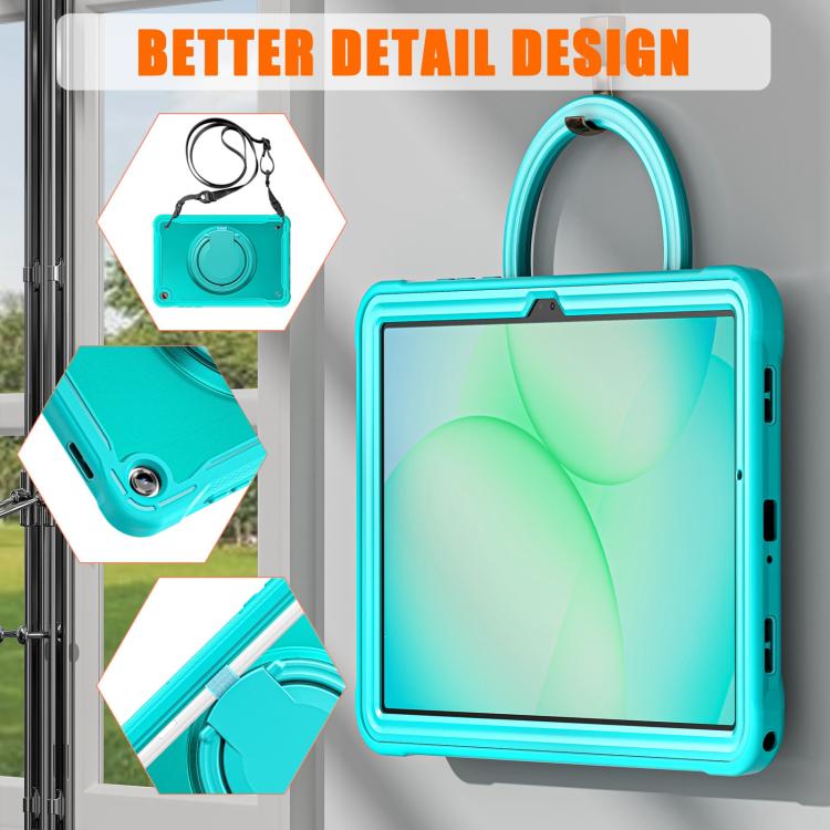 For Samsung Galaxy Tab A11+ Powerful Sailor Ring Holder Heavy Duty Hybrid Tablet Case with Strap