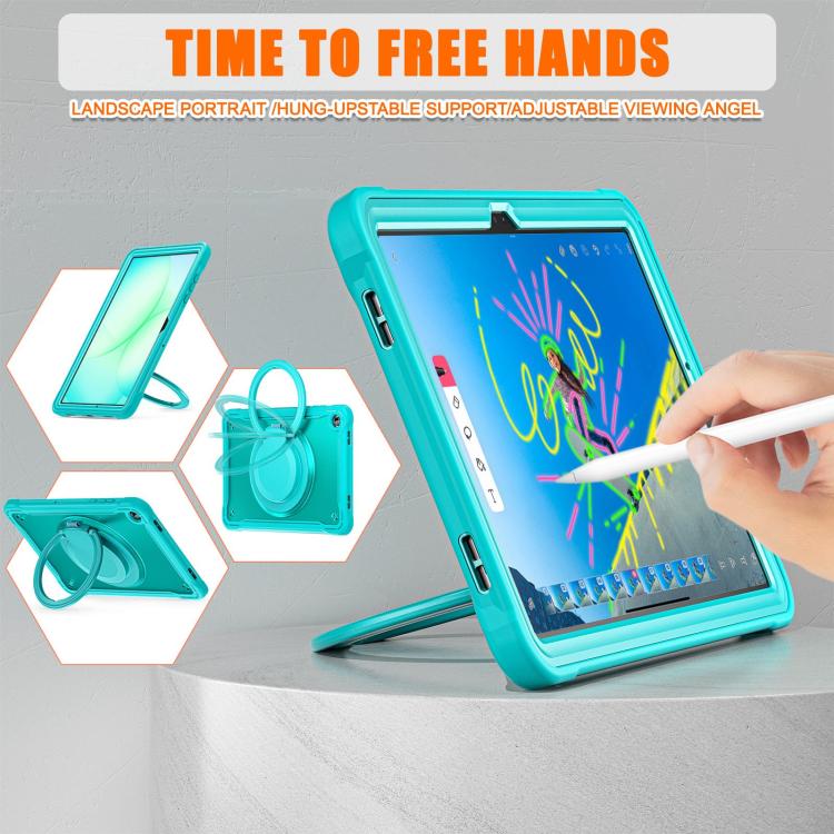 For Samsung Galaxy Tab A11+ Powerful Sailor Ring Holder Heavy Duty Hybrid Tablet Case with Strap