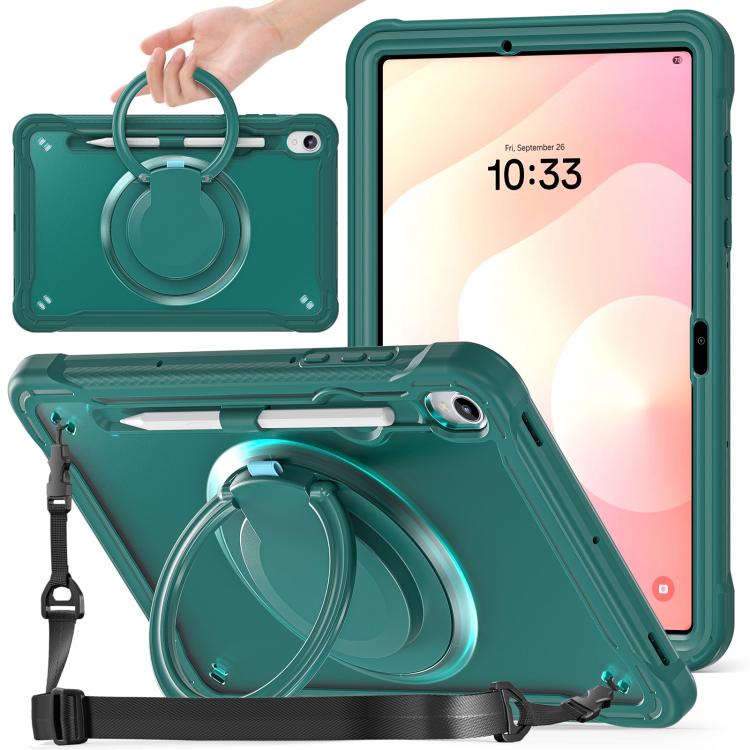 For Samsung Galaxy Tab S11 Powerful Sailor Ring Holder Heavy Duty Hybrid Tablet Case with Strap