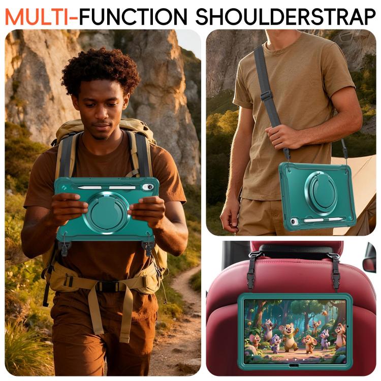 For Samsung Galaxy Tab S11 Powerful Sailor Ring Holder Heavy Duty Hybrid Tablet Case with Strap