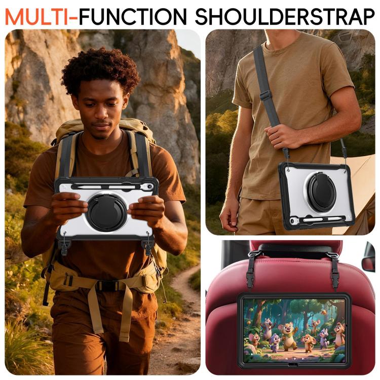 For Samsung Galaxy Tab S11 Powerful Sailor Ring Holder Heavy Duty Hybrid Tablet Case with Strap