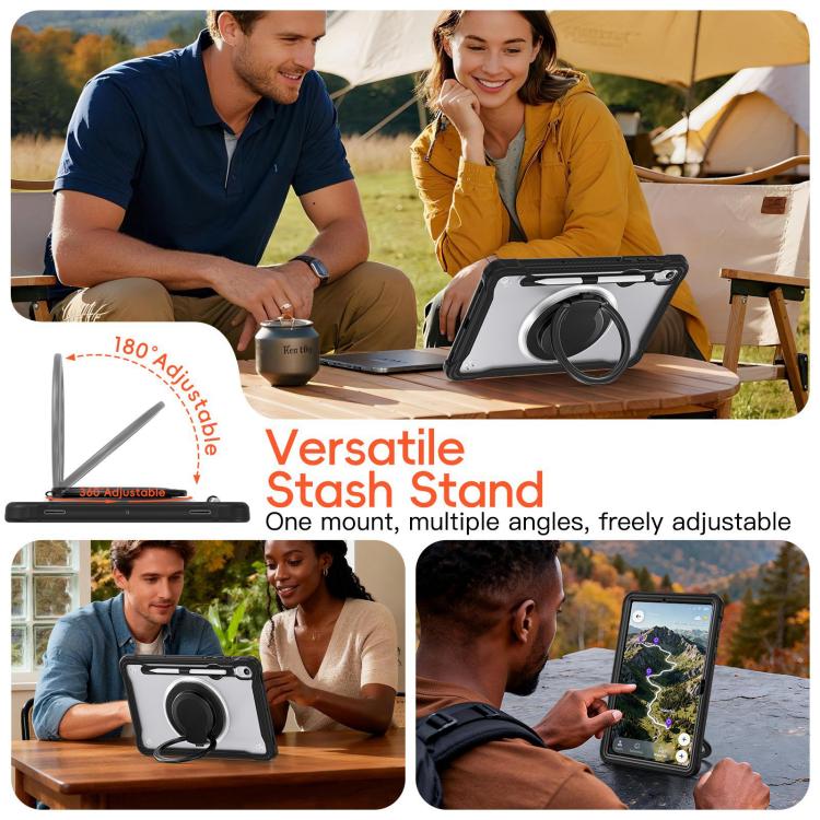 For Samsung Galaxy Tab S11 Powerful Sailor Ring Holder Heavy Duty Hybrid Tablet Case with Strap