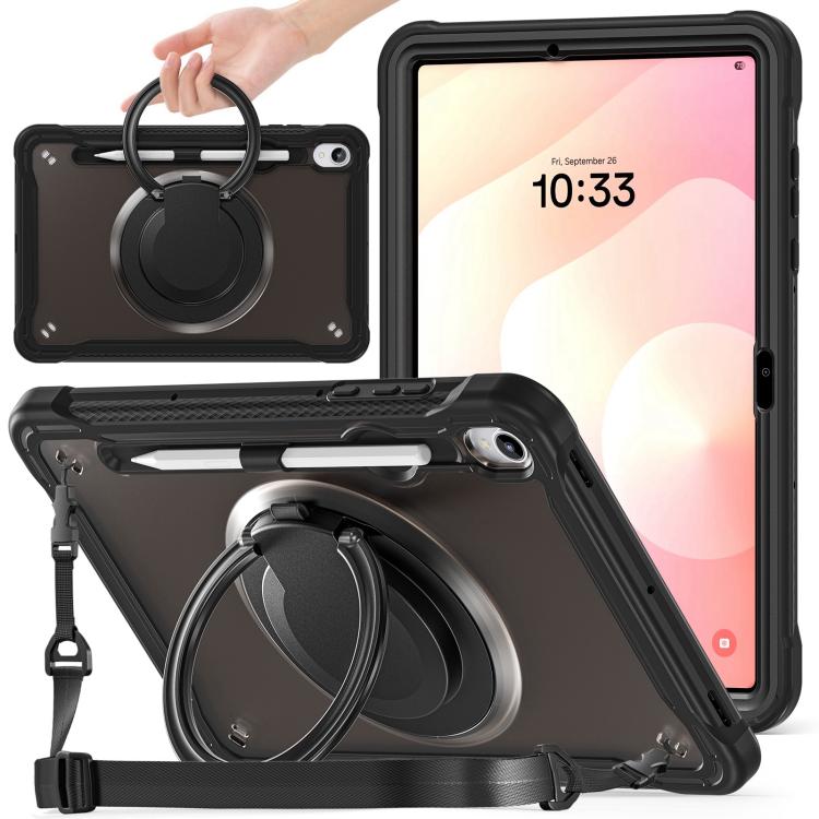 For Samsung Galaxy Tab S11 Powerful Sailor Ring Holder Heavy Duty Hybrid Tablet Case with Strap
