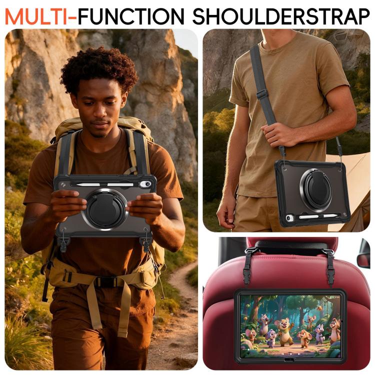 For Samsung Galaxy Tab S11 Powerful Sailor Ring Holder Heavy Duty Hybrid Tablet Case with Strap