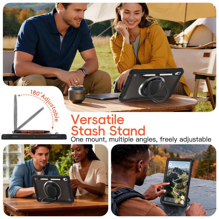 For Samsung Galaxy Tab S11 Powerful Sailor Ring Holder Heavy Duty Hybrid Tablet Case with Strap