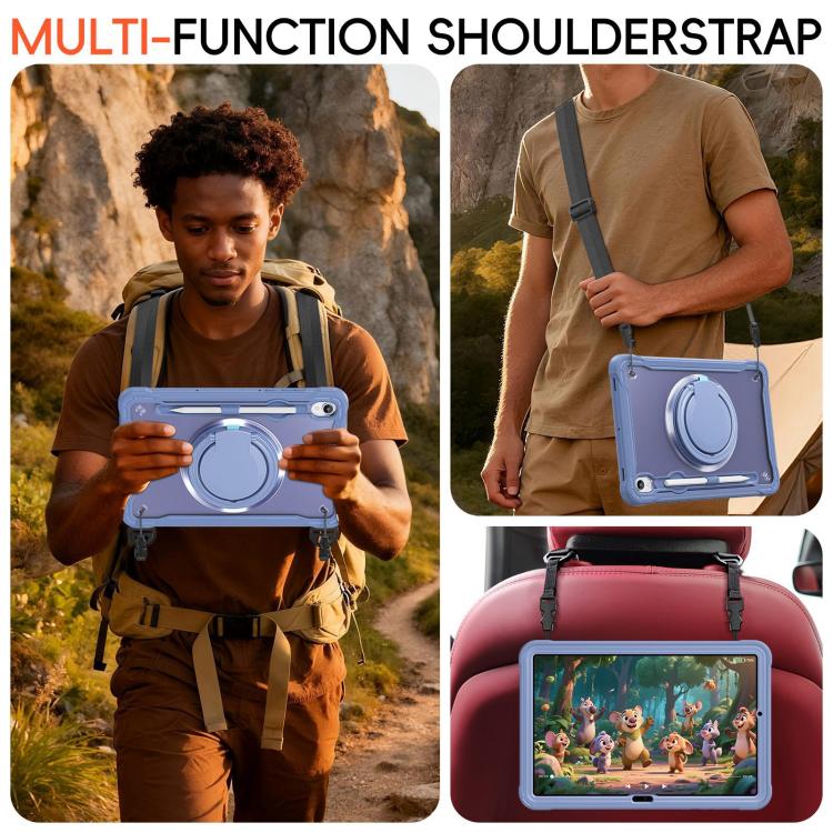 For Samsung Galaxy Tab S11 Powerful Sailor Ring Holder Heavy Duty Hybrid Tablet Case with Strap