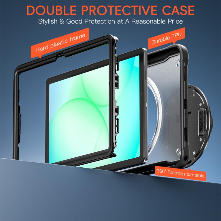 For Samsung Galaxy Tab A11+ Heavy Duty Hybrid Tablet Case with Hand Grip & Strap