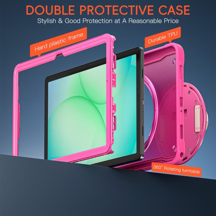 For Samsung Galaxy Tab A11+ Heavy Duty Hybrid Tablet Case with Hand Grip & Strap