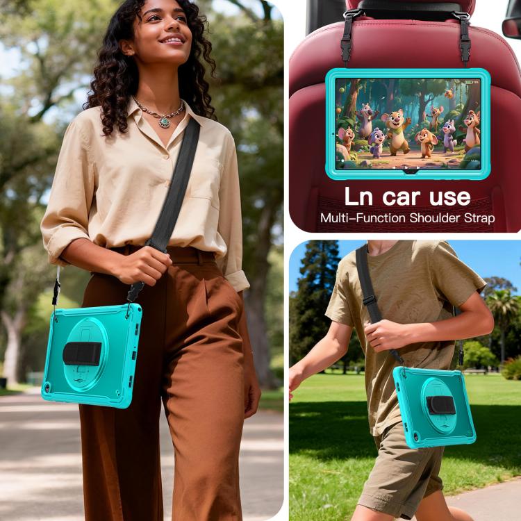 For Samsung Galaxy Tab A11+ Heavy Duty Hybrid Tablet Case with Hand Grip & Strap