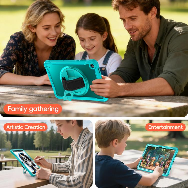 For Samsung Galaxy Tab A11+ Heavy Duty Hybrid Tablet Case with Hand Grip & Strap