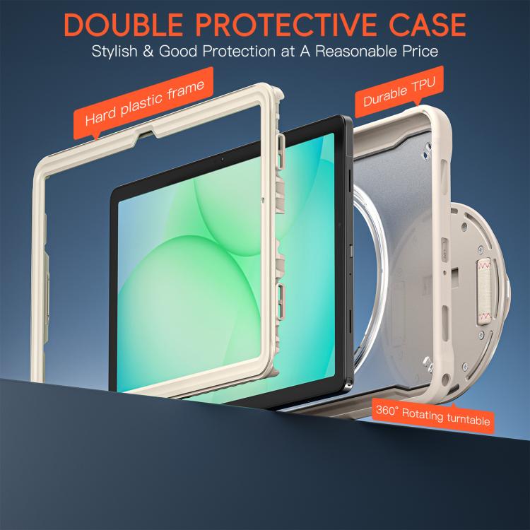 For Samsung Galaxy Tab A11+ Heavy Duty Hybrid Tablet Case with Hand Grip & Strap