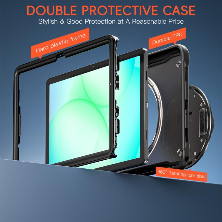 For Samsung Galaxy Tab A11+ Heavy Duty Hybrid Tablet Case with Hand Grip & Strap