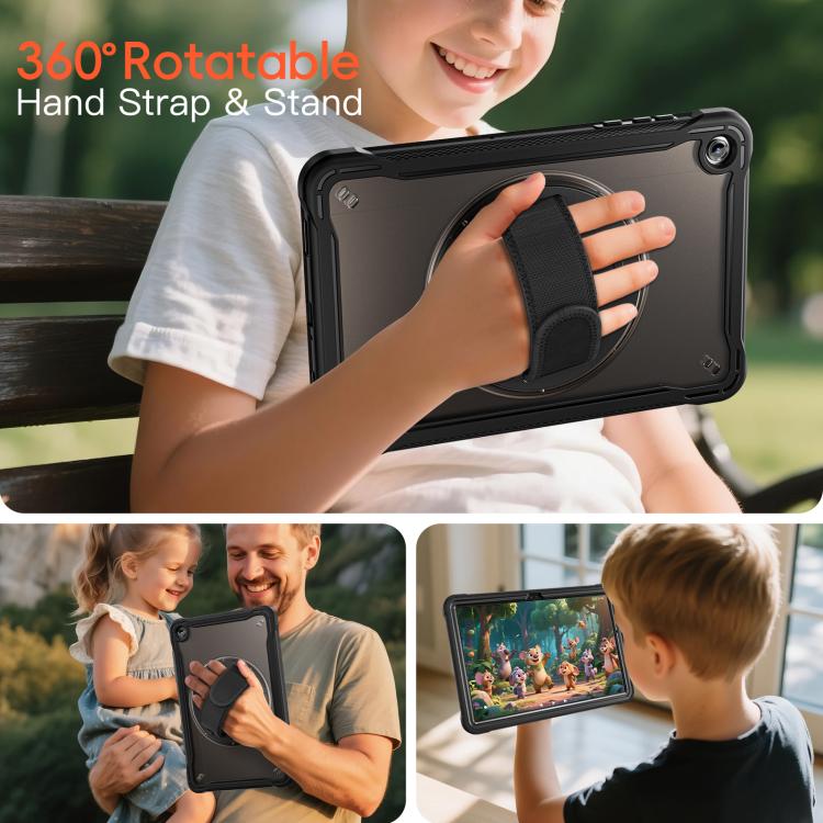 For Samsung Galaxy Tab A11+ Heavy Duty Hybrid Tablet Case with Hand Grip & Strap