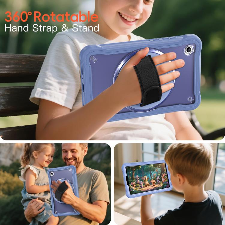 For Samsung Galaxy Tab A11 Heavy Duty Hybrid Tablet Case with Hand Grip & Strap