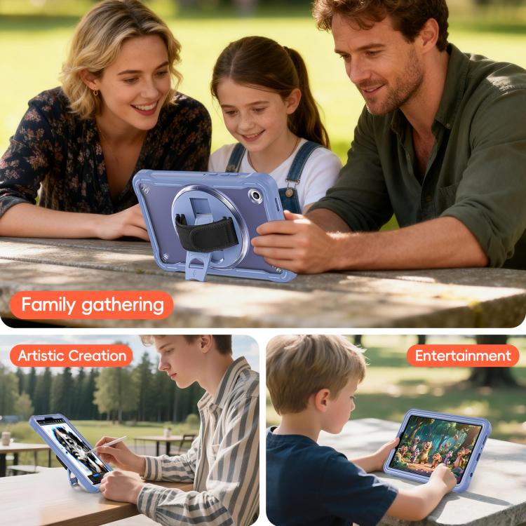 For Samsung Galaxy Tab A11 Heavy Duty Hybrid Tablet Case with Hand Grip & Strap