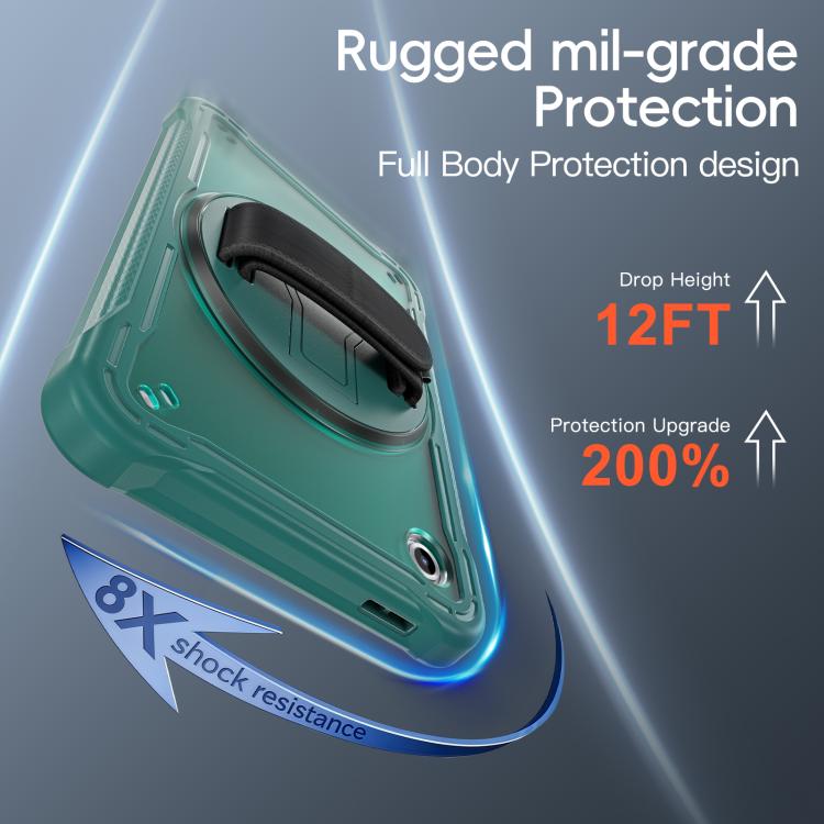 For Samsung Galaxy Tab A11 Heavy Duty Hybrid Tablet Case with Hand Grip & Strap