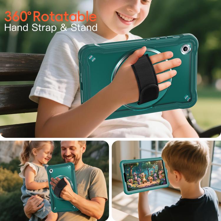 For Samsung Galaxy Tab A11 Heavy Duty Hybrid Tablet Case with Hand Grip & Strap