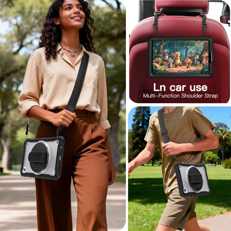 For Samsung Galaxy Tab A11 Heavy Duty Hybrid Tablet Case with Hand Grip & Strap