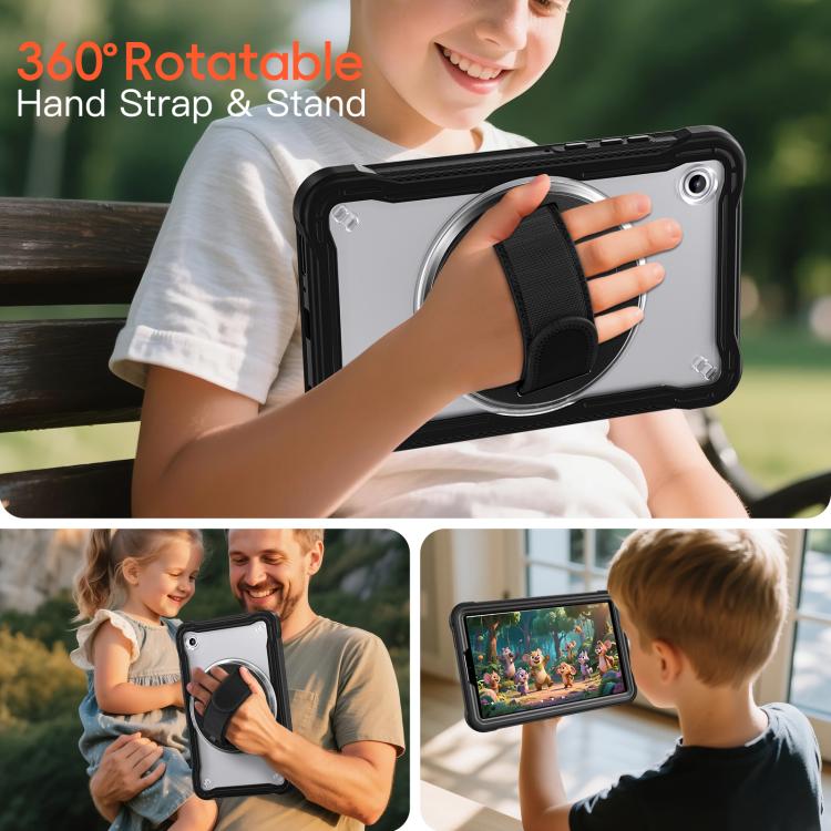 For Samsung Galaxy Tab A11 Heavy Duty Hybrid Tablet Case with Hand Grip & Strap
