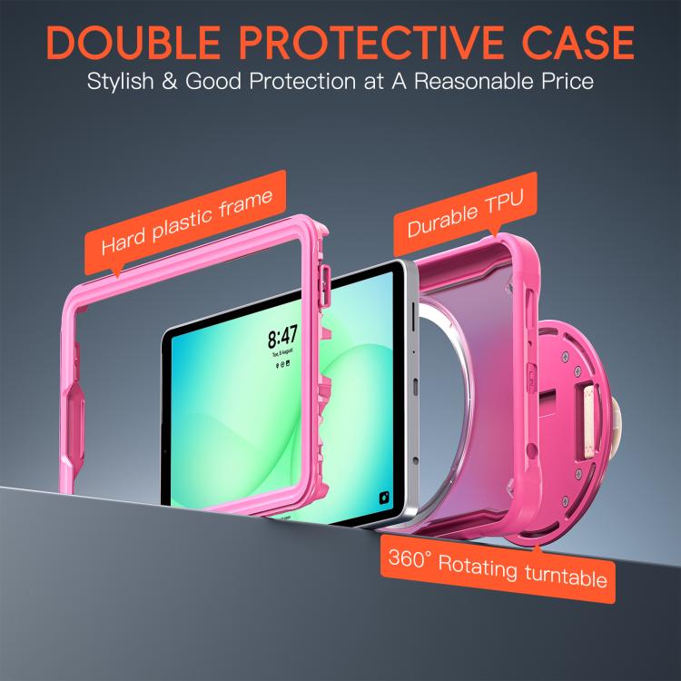 For Samsung Galaxy Tab A11 Heavy Duty Hybrid Tablet Case with Hand Grip & Strap
