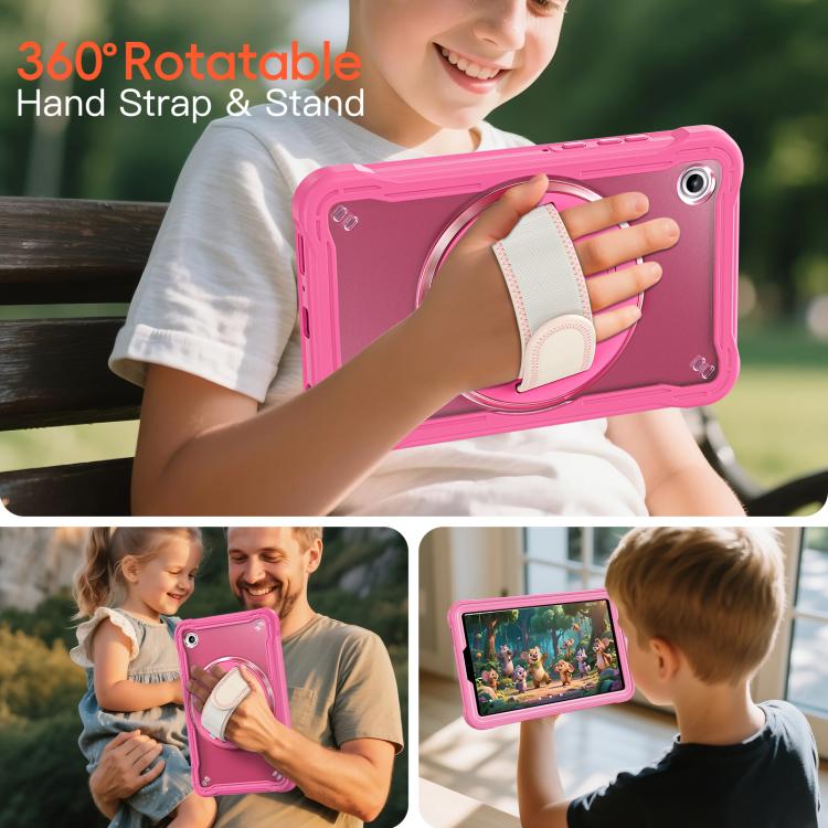 For Samsung Galaxy Tab A11 Heavy Duty Hybrid Tablet Case with Hand Grip & Strap