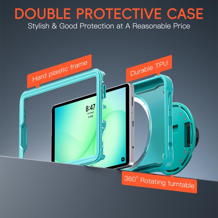 For Samsung Galaxy Tab A11 Heavy Duty Hybrid Tablet Case with Hand Grip & Strap
