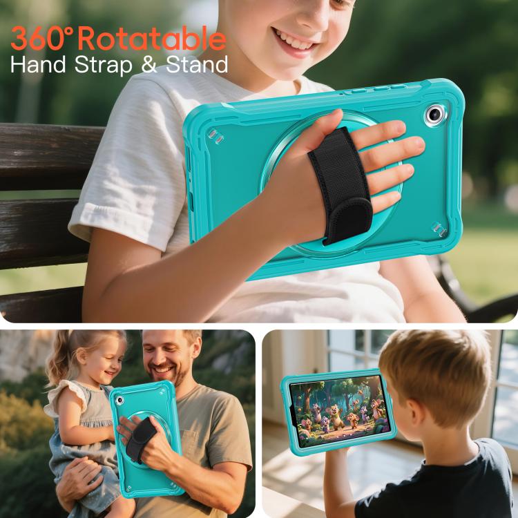 For Samsung Galaxy Tab A11 Heavy Duty Hybrid Tablet Case with Hand Grip & Strap