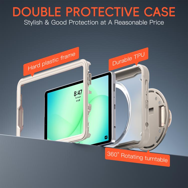 For Samsung Galaxy Tab A11 Heavy Duty Hybrid Tablet Case with Hand Grip & Strap