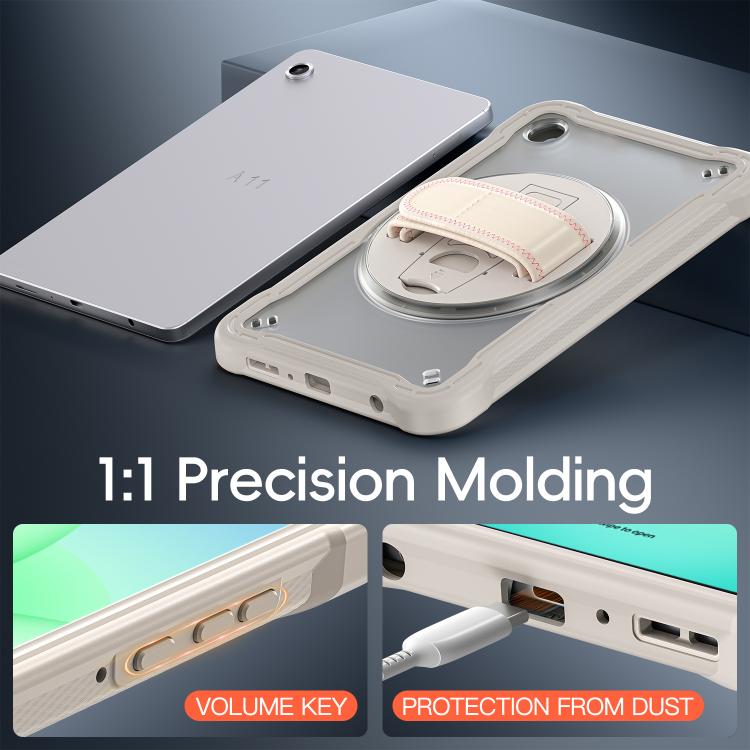 For Samsung Galaxy Tab A11 Heavy Duty Hybrid Tablet Case with Hand Grip & Strap