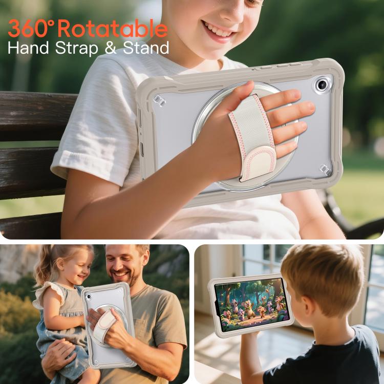 For Samsung Galaxy Tab A11 Heavy Duty Hybrid Tablet Case with Hand Grip & Strap
