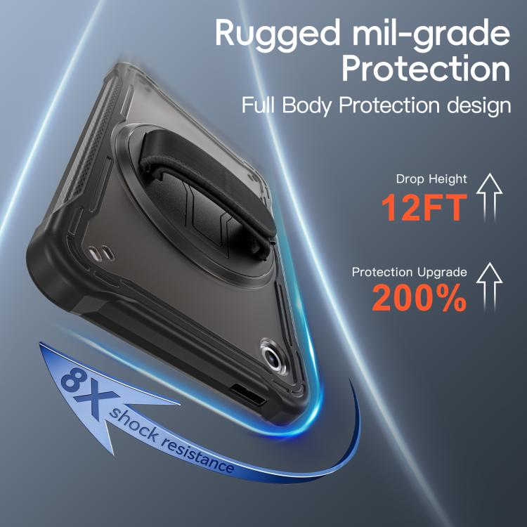 For Samsung Galaxy Tab A11 Heavy Duty Hybrid Tablet Case with Hand Grip & Strap