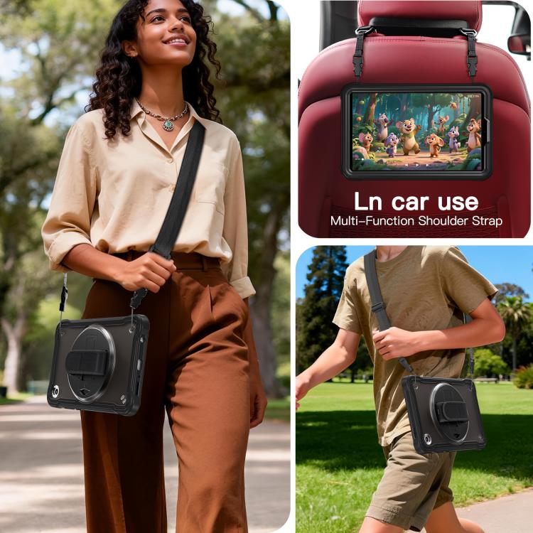 For Samsung Galaxy Tab A11 Heavy Duty Hybrid Tablet Case with Hand Grip & Strap