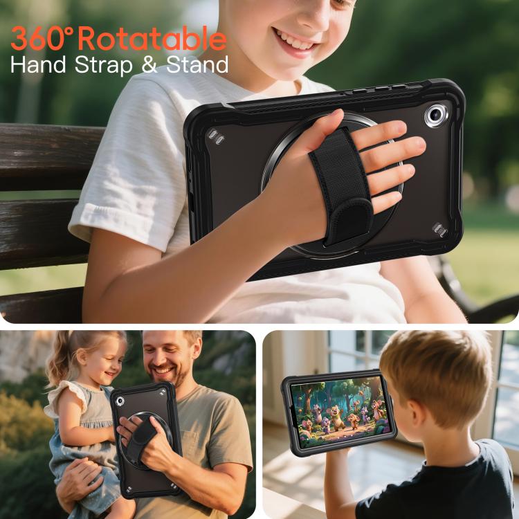 For Samsung Galaxy Tab A11 Heavy Duty Hybrid Tablet Case with Hand Grip & Strap