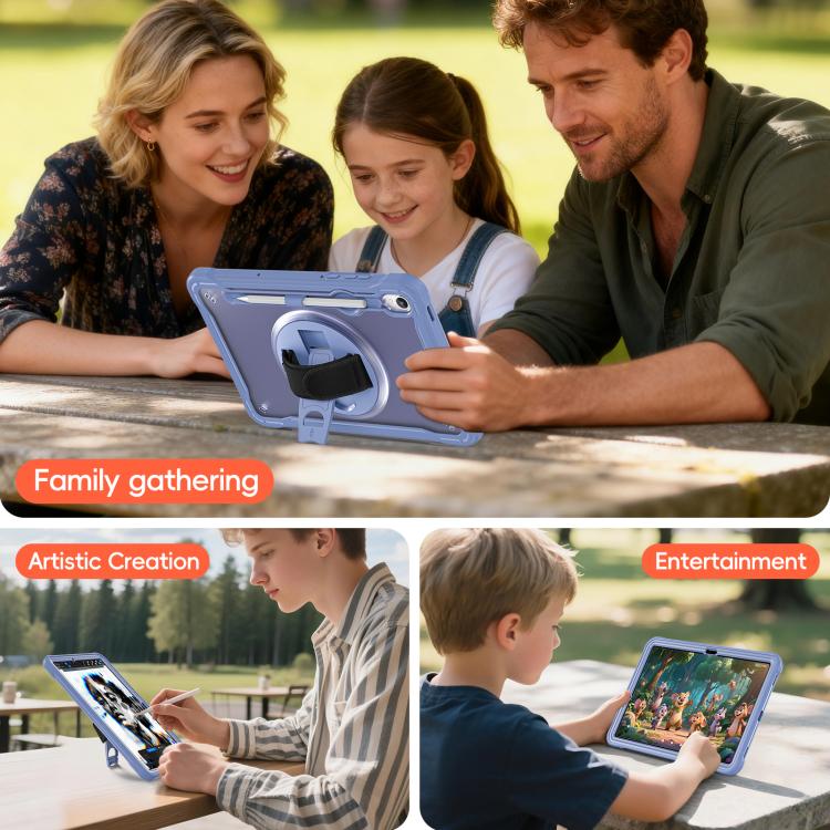For Samsung Galaxy Tab S11 Heavy Duty Hybrid Tablet Case with Hand Grip & Strap
