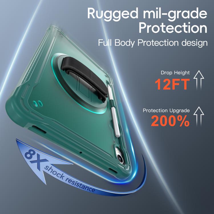 For Samsung Galaxy Tab S11 Heavy Duty Hybrid Tablet Case with Hand Grip & Strap