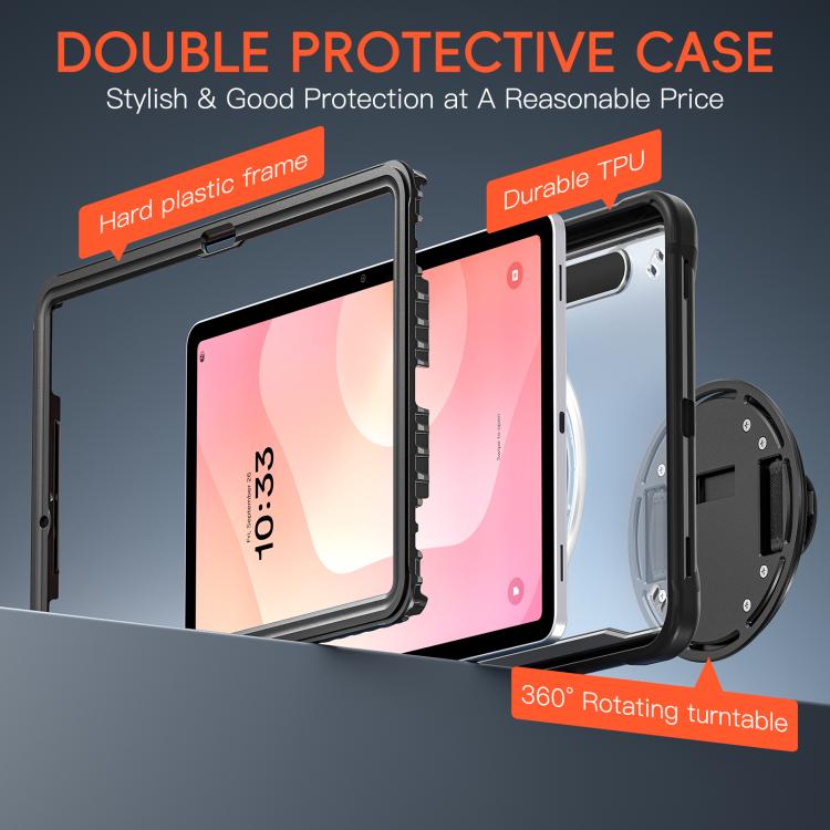 For Samsung Galaxy Tab S11 Heavy Duty Hybrid Tablet Case with Hand Grip & Strap