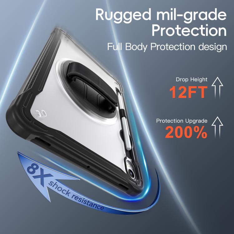 For Samsung Galaxy Tab S11 Heavy Duty Hybrid Tablet Case with Hand Grip & Strap