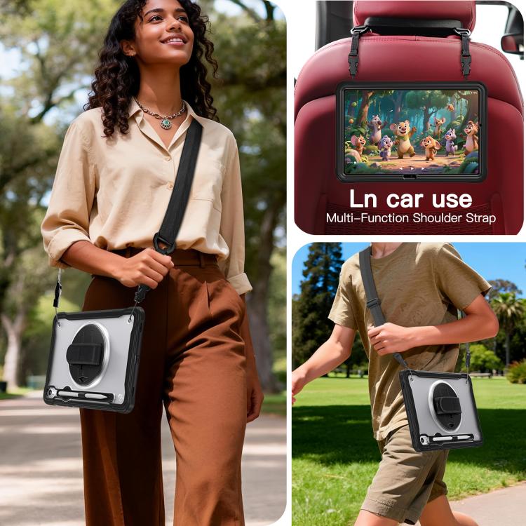 For Samsung Galaxy Tab S11 Heavy Duty Hybrid Tablet Case with Hand Grip & Strap