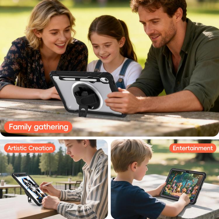 For Samsung Galaxy Tab S11 Heavy Duty Hybrid Tablet Case with Hand Grip & Strap