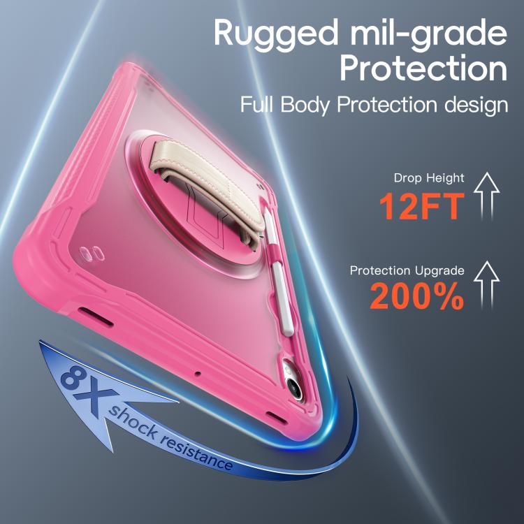 For Samsung Galaxy Tab S11 Heavy Duty Hybrid Tablet Case with Hand Grip & Strap