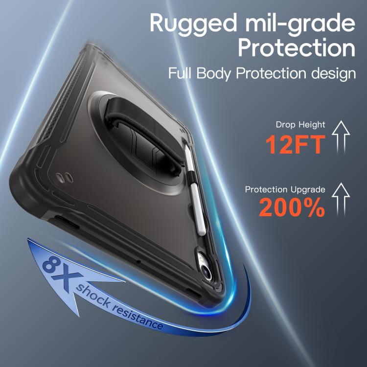 For Samsung Galaxy Tab S11 Heavy Duty Hybrid Tablet Case with Hand Grip & Strap