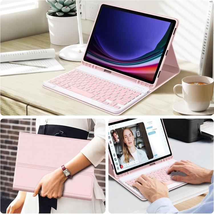 For Samsung Galaxy Tab S9 / S9 FE Detachable Square Cap Magnetic Bluetooth Keyboard Protective Case