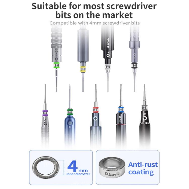 Qianli Multiple Colors Screwdriver Bit Magnetizer Compatible with 4mm Screwdriver Bits - Random Color Delivery