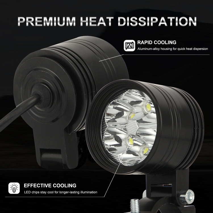 2 PCS 15W 6000K 1600LM DC9-80V Motorcycles A Column Lights, 6LEDs