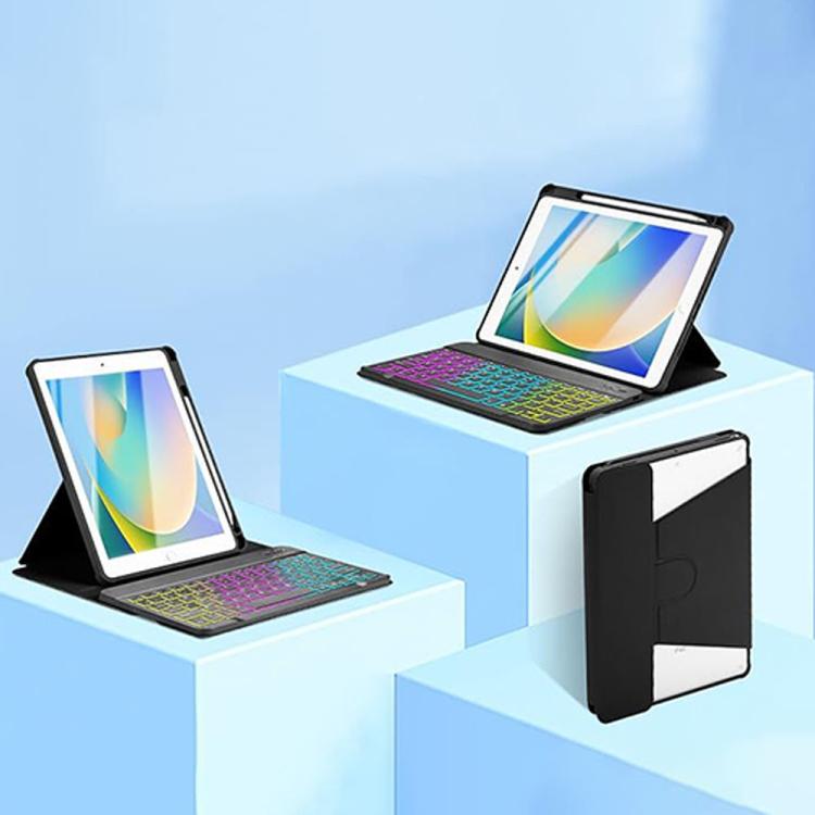 For Xiaomi Redmi Pad Pro 12.1 Backlight Rotatable Acrylic Bluetooth Keyboard Leather Case with Pen Slot