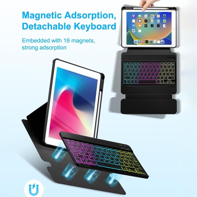 For Xiaomi Redmi Pad Pro 12.1 Backlight Rotatable Acrylic Bluetooth Keyboard Leather Case with Pen Slot