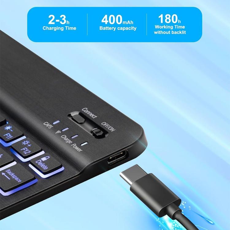 For Xiaomi Redmi Pad Pro 12.1 Backlight Rotatable Acrylic Bluetooth Keyboard Leather Case with Pen Slot