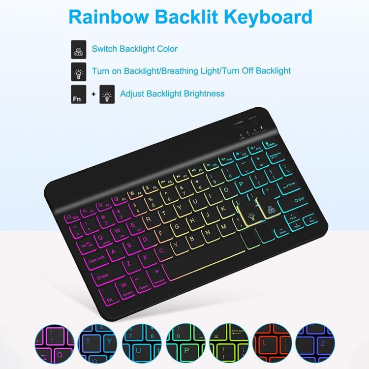 For Xiaomi Redmi Pad Pro 12.1 Backlight Rotatable Acrylic Bluetooth Keyboard Leather Case with Pen Slot