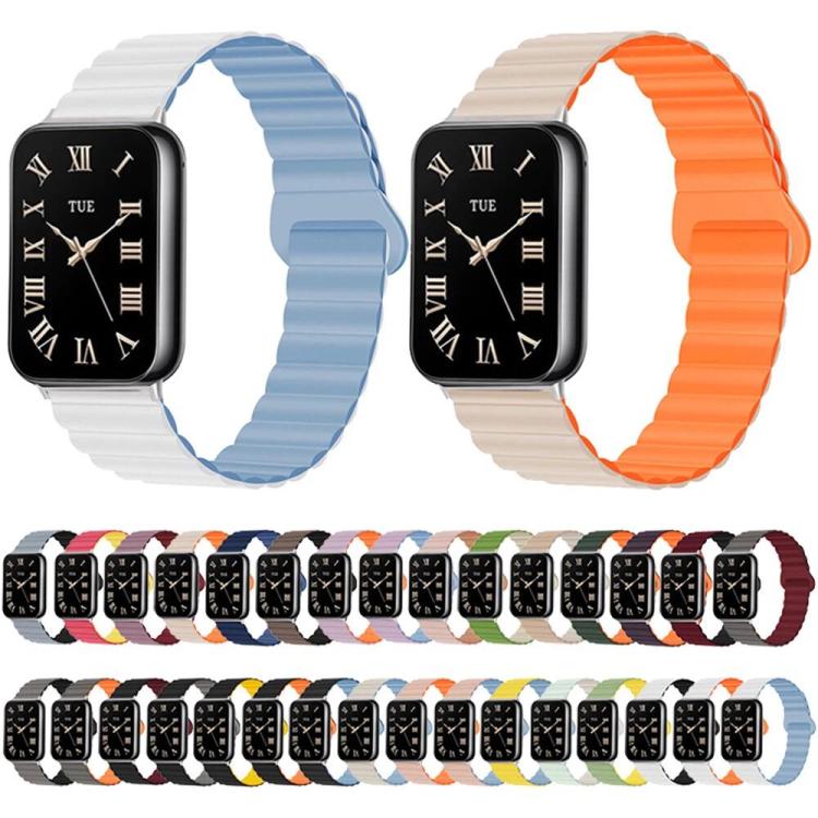 For Xiaomi Band 10 Pro / Redmi Watch 6 / 5 Two Color Reverse Buckle Magnetic Silicone Watch Band